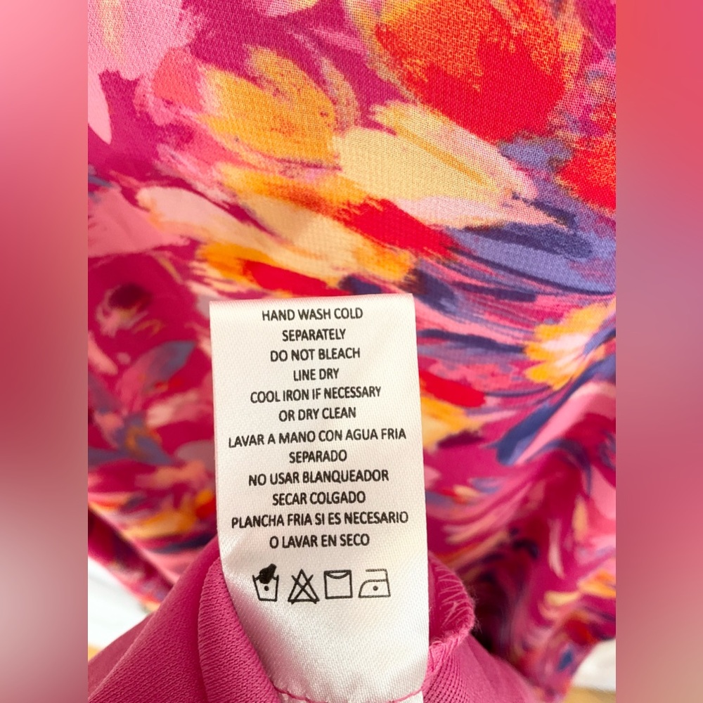 Nicole Miller Muted Floral Chiffon Slip Maxi Dress Size Small - Picture 14 of 16
